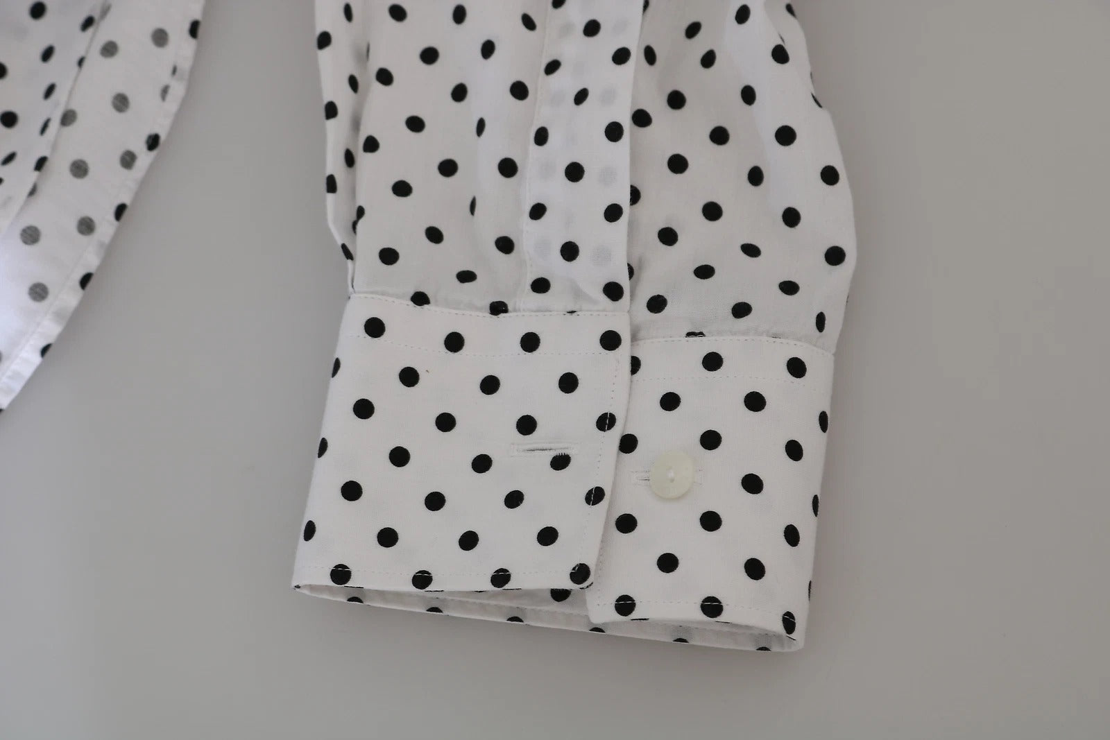 Dolce & Gabbana White Polka Dot Dress Formal MARTINI Shirt